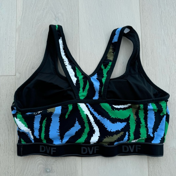 Diane Von Furstenberg x Target Disco Zebra Green Racerback Sports Bra Sz XL - Picture 2 of 4